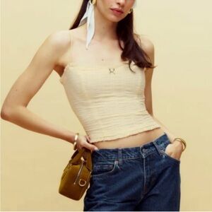 NWT Reformation Trixi Cream Fitted Crop Tank Top